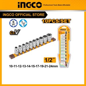 Bộ 10 đầu tuýp INGCO 1.2 inch HKTS12103 - Đồ nghề, dụng cụ cầm tay, máy móc thiết bị INGCO chính hãng, giá tốt - hình ảnh sản