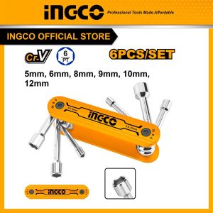 Bộ 6 đầu chìa mở đai ốc thép Crv INGCO HFND0601 - Đồ nghề, dụng cụ cầm tay, máy móc thiết bị INGCO chính hãng, giá tốt