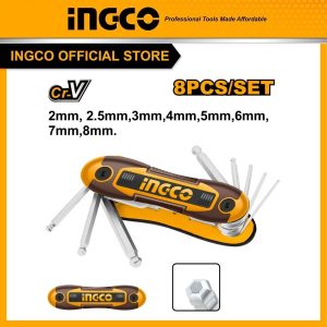 Bộ 8 chìa lục đầu tròn INGCO HHK14082 - Đồ nghề, dụng cụ cầm tay, máy móc thiết bị INGCO chính hãng, giá tốt - hình ảnh sản p
