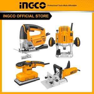 Bộ Combo INGCO BTCB202412 - Máy cưa lọng 800W JS80068 + Máy ghép mộng bánh quy 950W BJ9508 + Máy phay gỗ 1600W RT160028 + Máy chà nhám chữ nhật...