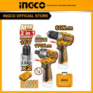 Bộ combo máy khoan và máy siết vít INGCO COSLI240968 pin 16V - Đồ nghề, dụng cụ cầm tay, máy móc thiết bị INGCO chính hãng, giá tốt