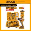 Bộ dụng cụ 166 chi tiết INGCO HKTHP41662 kèm máy khoan pin 20V brushless 66Nm - hình ảnh sản phẩm