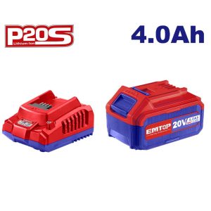 Bộ 1 Pin 20V 4.0Ah, 1 Sạc 20V 2A Emtop ELBCPK1012 - hình ảnh sản phẩm