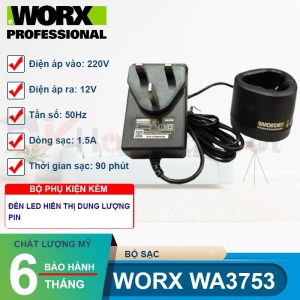 Bộ sạc 1.5A cho pin 12V Worx WA3753 - hình ảnh sản phẩm