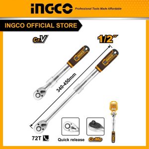 Cần siết 2 chiều 1/2 inch điều chỉnh chiều dài 340-450mm chất liệu thép Cr-V+CrMo INGCO HRTH08128L - Đồ nghề, dụng cụ cầm tay, máy móc thiết bị...