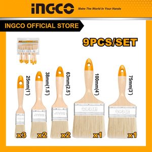 Bộ 9 cọ sơn cao cấp INGCO CHPTB0114091 - hình ảnh sản phẩm
