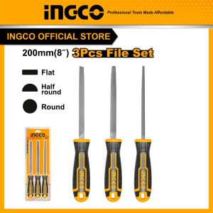 Combo 3 chiếc giũa thép dẹt, tròn, bán nguyệt INGCO HKTFS1308 - hình ảnh sản phẩm