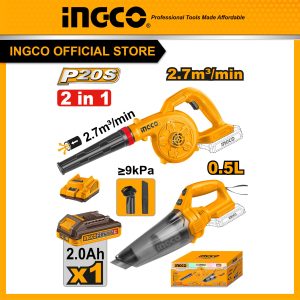 Combo máy thổi hút bụi pin 20V INGCO COSLI240998 kèm 1 pin 2.0Ah và sạc COSLI240998 - Đồ nghề, dụng cụ cầm tay, máy móc thiết bị INGCO chính hãng,...