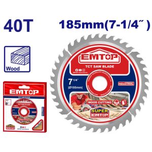 Đĩa cắt gỗ TCT 185mm 40 răng Emtop ETCT1185152 - hình ảnh sản phẩm