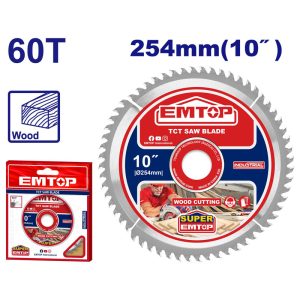 Đĩa cắt gỗ TCT 254mm 60 răng Emtop ETCT125423 - hình ảnh sản phẩm