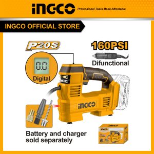 Dụng cụ bơm lốp xe ô tô dùng pin 20V INGCO CACLI2012 Kèm 1 dây 3m và đầu tẩu, có bảng điện tử hiển thị (chưa kèm pin và sạc) - Đồ nghề, dụng cụ cầm...