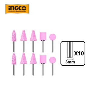 Bộ 10 đầu mài INGCO cho máy mài khuôn mini cốt 3mm AKB1012 - góc nhìn 4