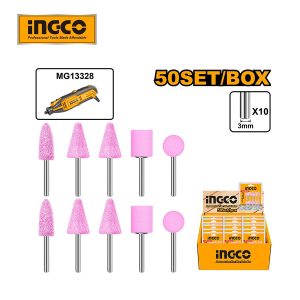 Bộ 10 đầu mài INGCO cho máy mài khuôn mini cốt 3mm AKB1012 - góc nhìn 5