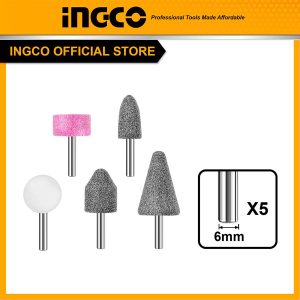 Bộ 5 đầu mài INGCO cho máy mài khuôn cốt 6mm AKB0502 - góc nhìn 2