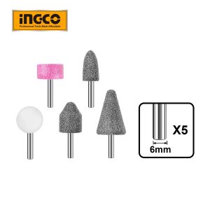Bộ 5 đầu mài INGCO cho máy mài khuôn cốt 6mm AKB0502 - góc nhìn 4