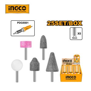 Bộ 5 đầu mài INGCO cho máy mài khuôn cốt 6mm AKB0502 - góc nhìn 5