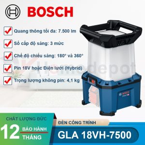 Đèn pin công trường dùng pin 18V Bosch GLA 18VH-7500 - hình ảnh sản phẩm