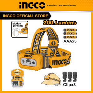 Đèn pin đội đầu INGCO pin rời 3AAA HHL013AAA8