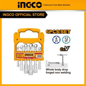 Bộ đầu tuýp chữ L 6 chi tiết 7 đến 14mm thép CRV INGCO LASWT0601 - Đồ nghề, dụng cụ cầm tay, máy móc thiết bị INGCO chính hãn