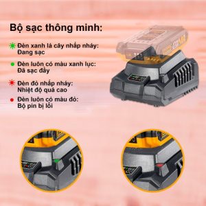 Đế sạc pin 20V 2Ah Ingco FCLI2001 cho dòng máy P20S - Đồ nghề, dụng cụ cầm tay, máy móc thiết bị INGCO chính hãng, giá tốt