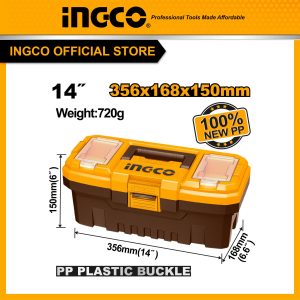 Hộp đựng dụng cụ 14 inch INGCO PBX1401 khóa nhựa - Đồ nghề, dụng cụ cầm tay, máy móc thiết bị INGCO chính hãng, giá tốt