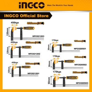 Kẹp gỗ chữ F 120*500mm INGCO HFC021202 - hình ảnh sản phẩm