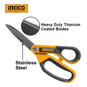 Kéo lưỡi dài Inox mạ Titan dài 210mm INGCO HSCRS812108 - hình ảnh sản phẩm