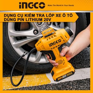 Máy bơm lốp xe oto dùng pin 20V INGCO CACLI2001