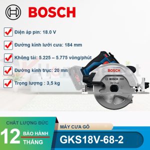 Máy cưa gỗ dùng pin Bosch GKS18V-68-2 (SOLO) - hình ảnh sản phẩm