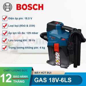 Máy hút bụi dùng Pin Bosch 18V GAS 18V-6LS (SOLO) - hình ảnh sản phẩm