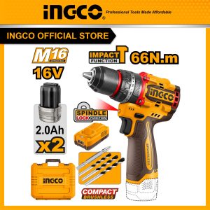 Máy khoan búa 3 chức năng 16V không chổi than INGCO CIDLI166062 66Nm - Đồ nghề, dụng cụ cầm tay, máy móc thiết bị INGCO chính