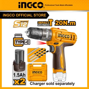 Máy khoan búa 3 chức năng pin 12V INGCO CIDLI12206