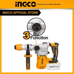 Máy đục bê tông bằng pin ingco CRHLI20288 Motor không chổi than kèm 3 mũi khoan (8,10,12mm) chưa bao gồm pin và sạc - Đồ nghề