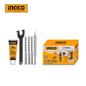 Máy đục bê tông bằng pin ingco CRHLI20288 Motor không chổi than kèm 3 mũi khoan (8,10,12mm) chưa bao gồm pin và sạc - Đồ nghề