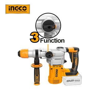 Máy đục bê tông bằng pin ingco CRHLI20288 Motor không chổi than kèm 3 mũi khoan (8,10,12mm) chưa bao gồm pin và sạc - Đồ nghề