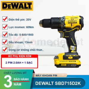 Máy khoan dùng pin 20V Stanley SBD715D2K-B1 - hình ảnh sản phẩm