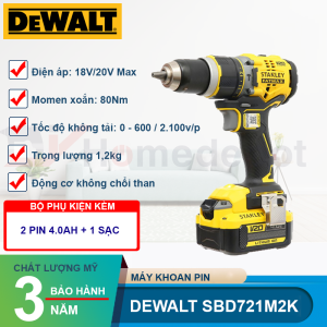 Máy khoan dùng Pin 20V Stanley SBD721M2K - hình ảnh sản phẩm