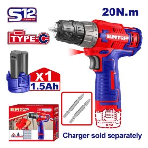 Máy khoan pin 12V EMTOP ECDL12510 - hình ảnh sản phẩm