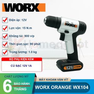 Máy khoan vặn vít dùng pin Li-ion 12V Worx Orange WX104 - hình ảnh sản phẩm