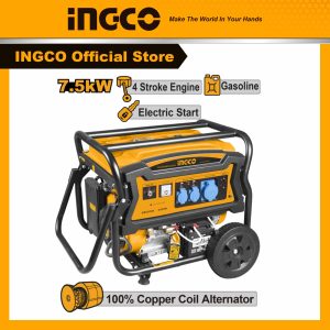 Máy phát điện 7.5kw INGCO GE75006 dây đồng 100% dùng cho gia đình, công ty loại đề điện và giật nổ chạy xăng - Đồ nghề, dụng cụ cầm tay, máy móc...