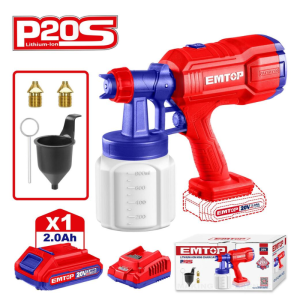 Máy phun sơn dùng pin EMTOP ELSG20256 ( Kèm 1 pin 2Ah & 1 sạc ) - hình ảnh sản phẩm