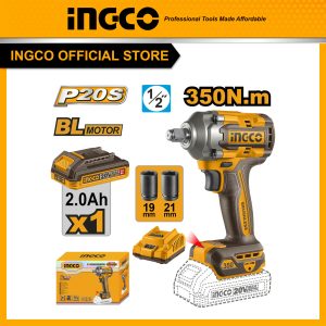 Máy siết bu lông pin 350Nm INGCO CIWLI20351 motor không chổi than - Đồ nghề, dụng cụ cầm tay, máy móc thiết bị INGCO chính hãng, giá tốt