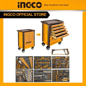 Tủ đựng đồ nghề 7 ngăn có bánh xe 328 chi tiết INGCO HTCS273281 sửa xe máy, xe ô tô bảo trì cho thợ, kỹ thuật - Đồ nghề, dụng