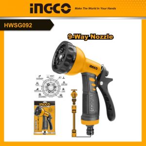 Vòi xịt đa năng đầu tròn INGCO HWSG092 có 9 kiểu phun - Đồ nghề, dụng cụ cầm tay, máy móc thiết bị INGCO chính hãng, giá tốt