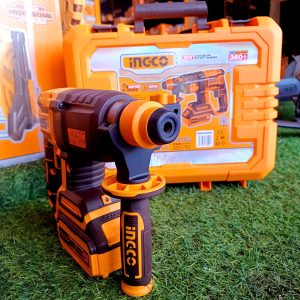 Máy khoan bê tông pin ingco CRHLI202081 không chổi than tặng 1 pin 4.0Ah, 1 sạc đựng trong hộp nhựa kèm 3 mũi khoan 1 mũi đục