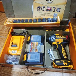 Bộ combo máy siết bulong dùng pin INGCO COSLI23048 400Nm kèm đèn pin, 2 pin 20V, 10 tuýp và phụ kiện - Đồ nghề, dụng cụ cầm t