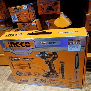Bộ combo máy siết bulong dùng pin INGCO COSLI23048 400Nm kèm đèn pin, 2 pin 20V, 10 tuýp và phụ kiện - Đồ nghề, dụng cụ cầm t
