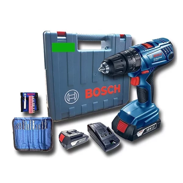 Máy khoan vặn vít dùng pin Bosch GSB 180-LI (hộp công cụ + set 41 món AC) mã 06019F83K2